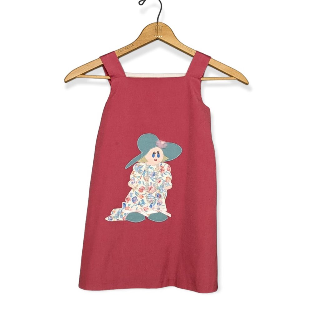 Vintage Chocolate Soup Pink Dress with Applique Figure Size 7